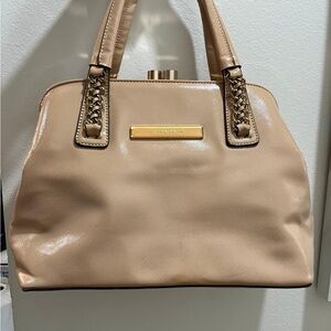 Valentino Beige Chain-Accent Shoulder Bag